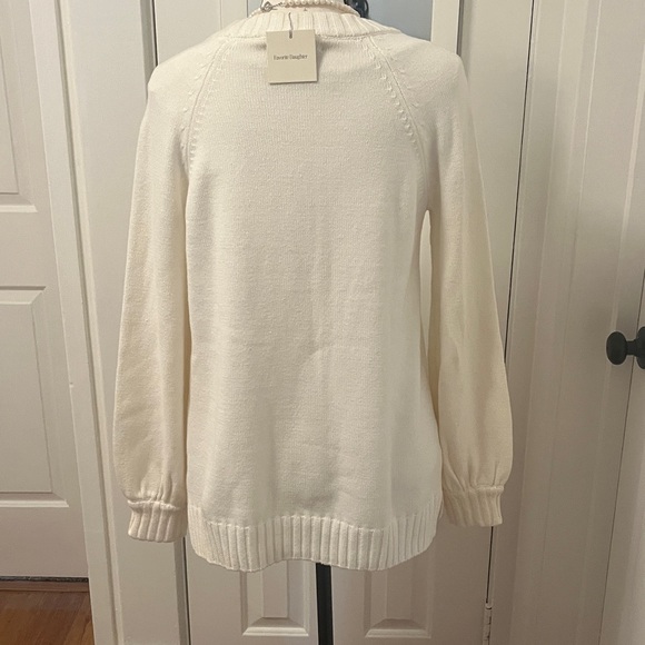 Favorite Daughter Ivory Color Cotton Blend Embellished Crew Neck Pullover NWT Sm - Picture 5 of 9